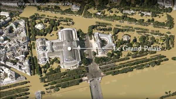 flood simulation in Paris