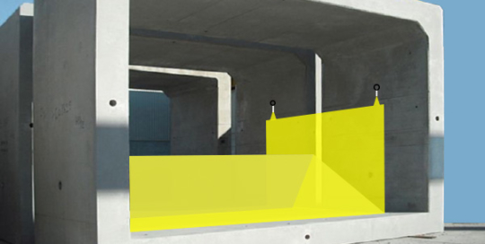 Flexible Water-Gate© cofferdams. Diagram of an installation in a concrete culvert | Case #9
